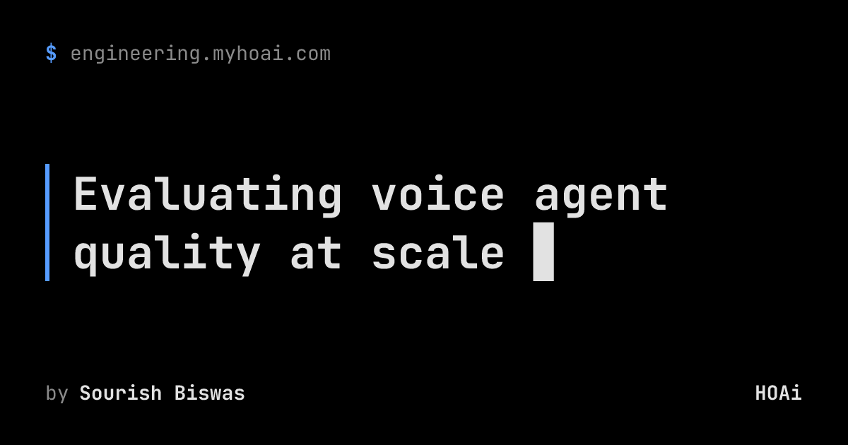 Evaluating voice agent quality at scale